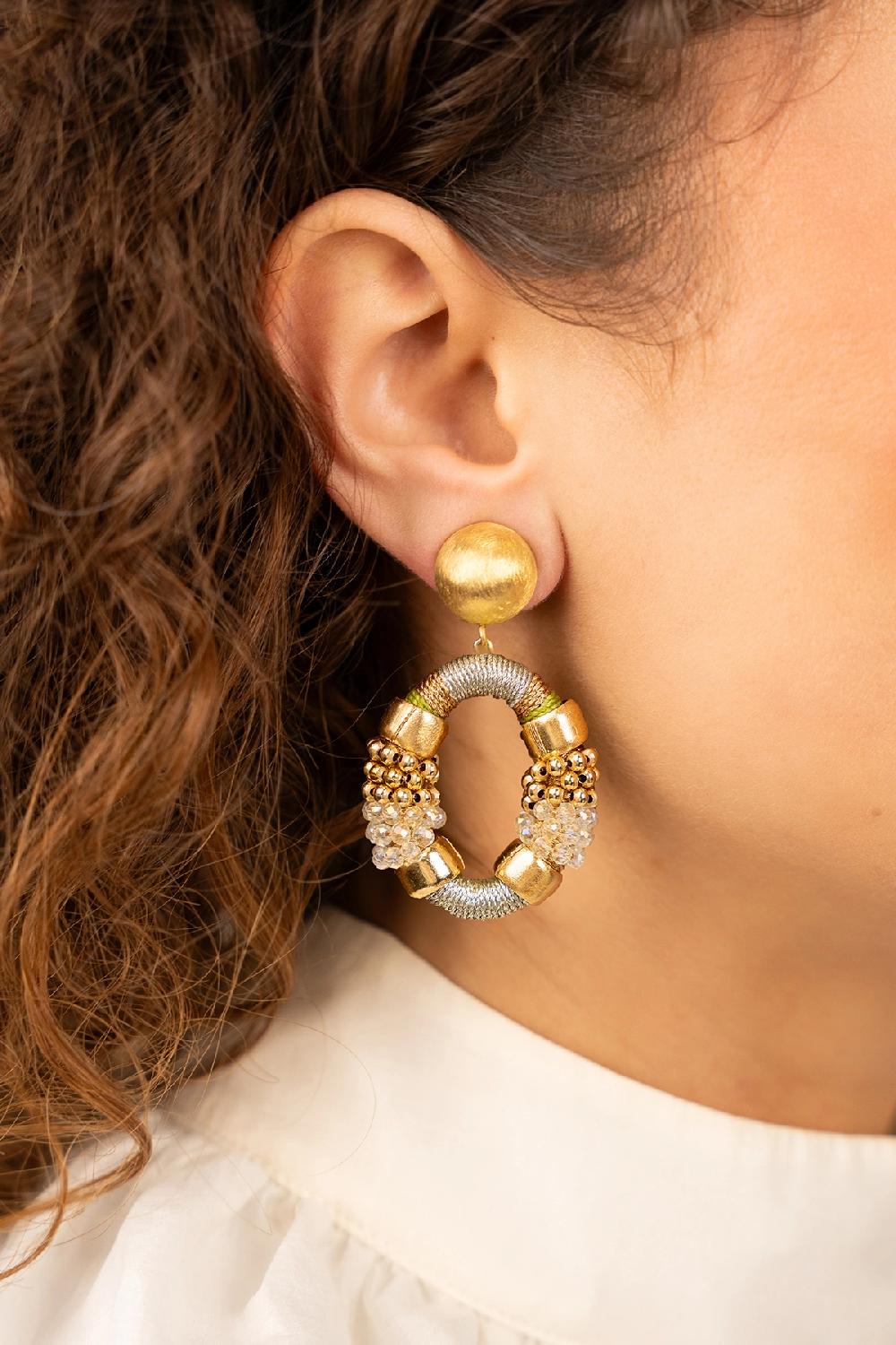 Lott. Gioielli Cool Green Oorbellen Caroline Ovaal M Premium Clip