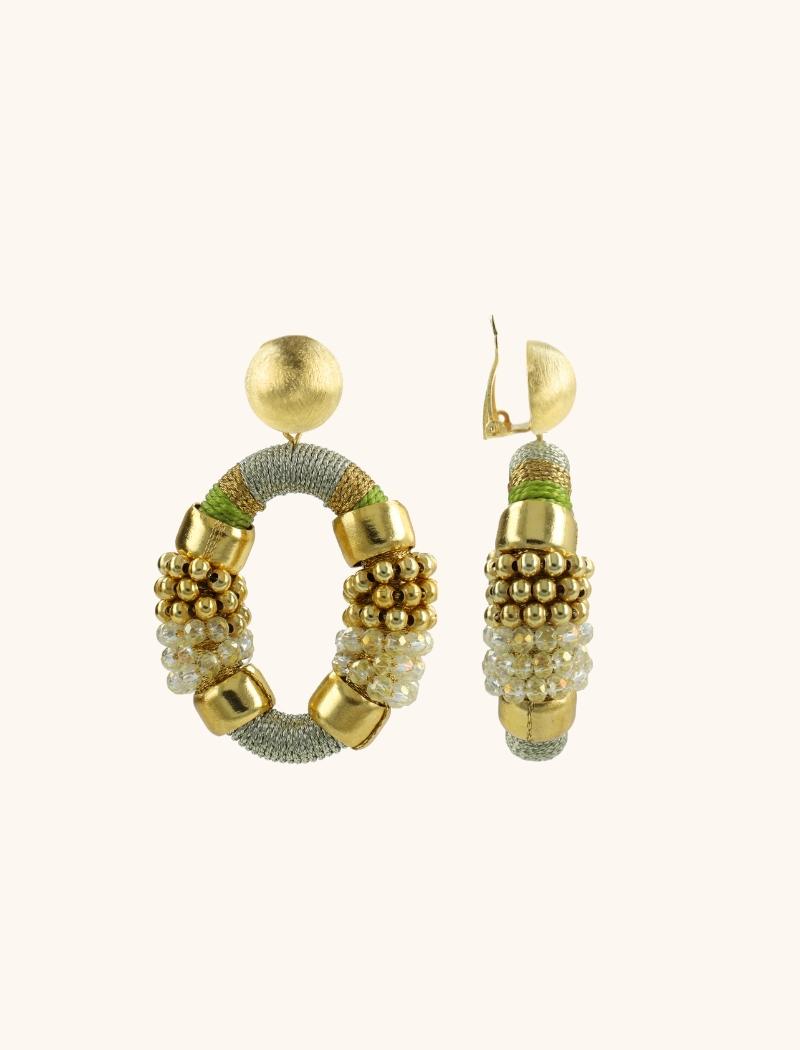 lott. gioielli Cool Green Oorbellen Caroline Ovaal M Premium Clip