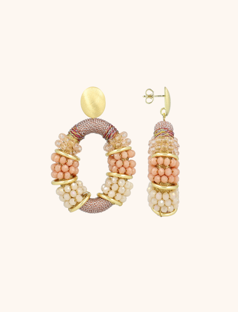 lott. gioielli Coral Mix Oorbellen Elle Combi Oval Deluxe M