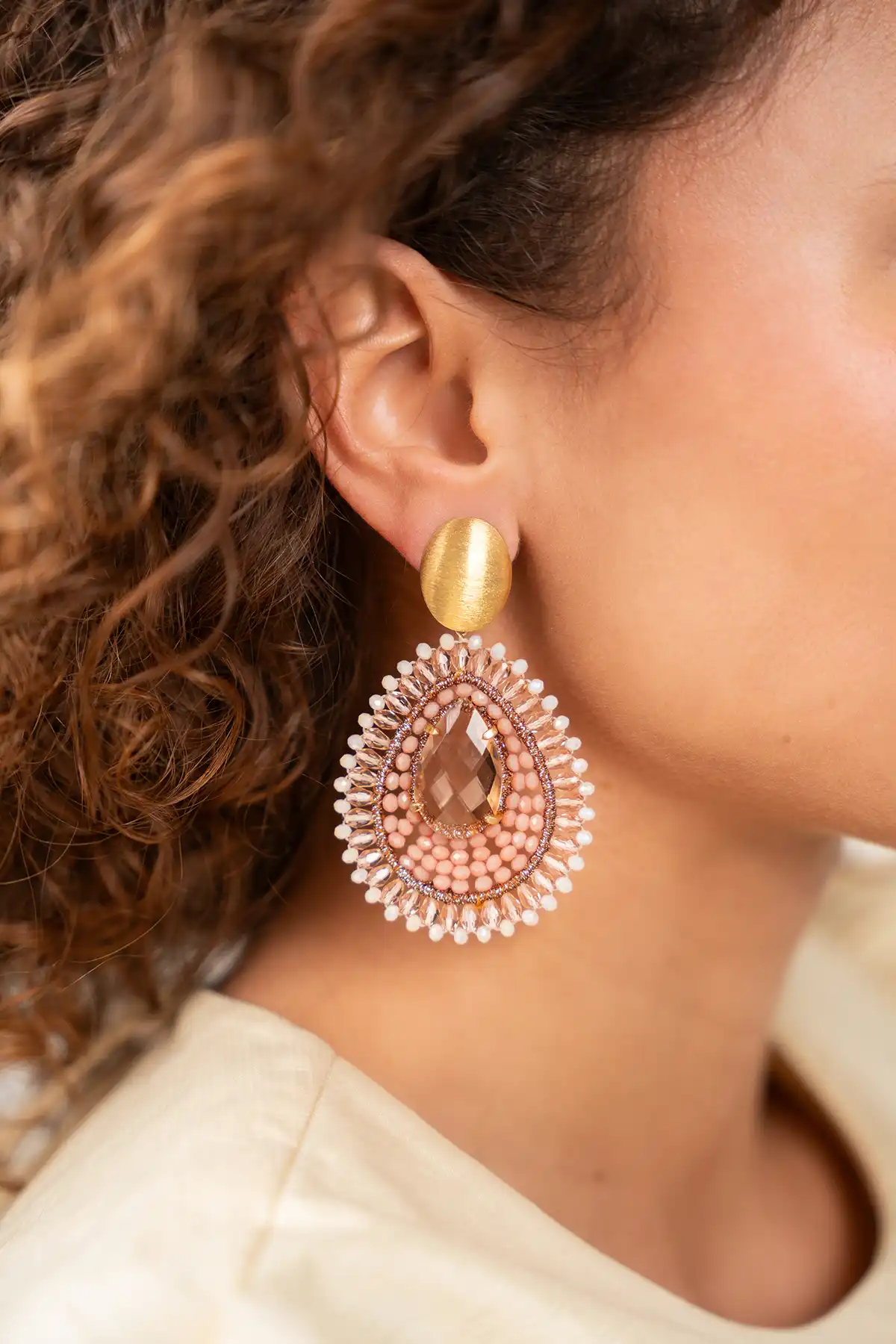 Lott. Gioielli Coral Oorbellen Lina Filled Drop With Stone