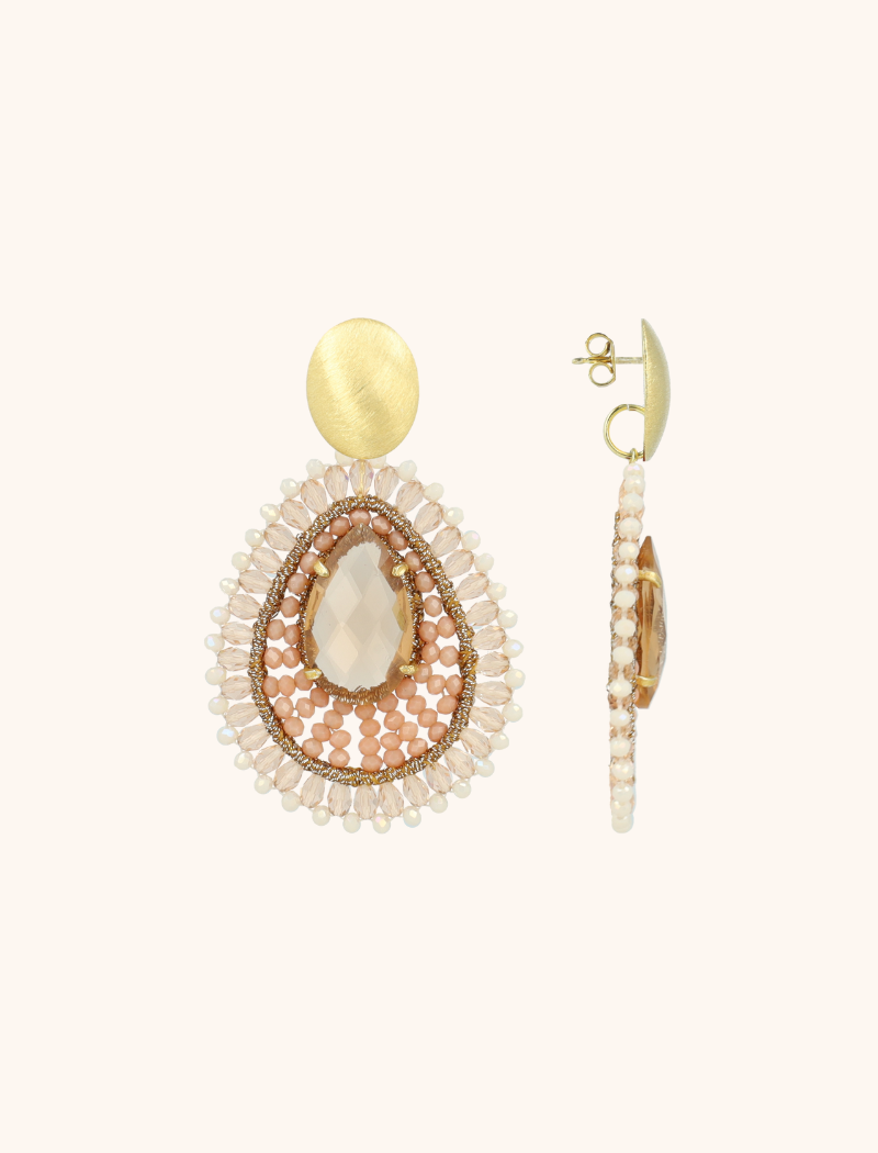 lott. gioielli Coral Oorbellen Lina Filled Drop with Stone
