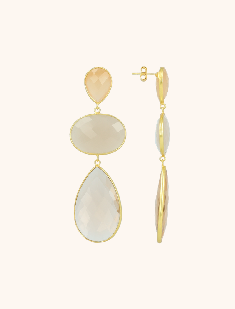 Lott. Gioielli Coral Oorbellen Runa Three Framed Shapes