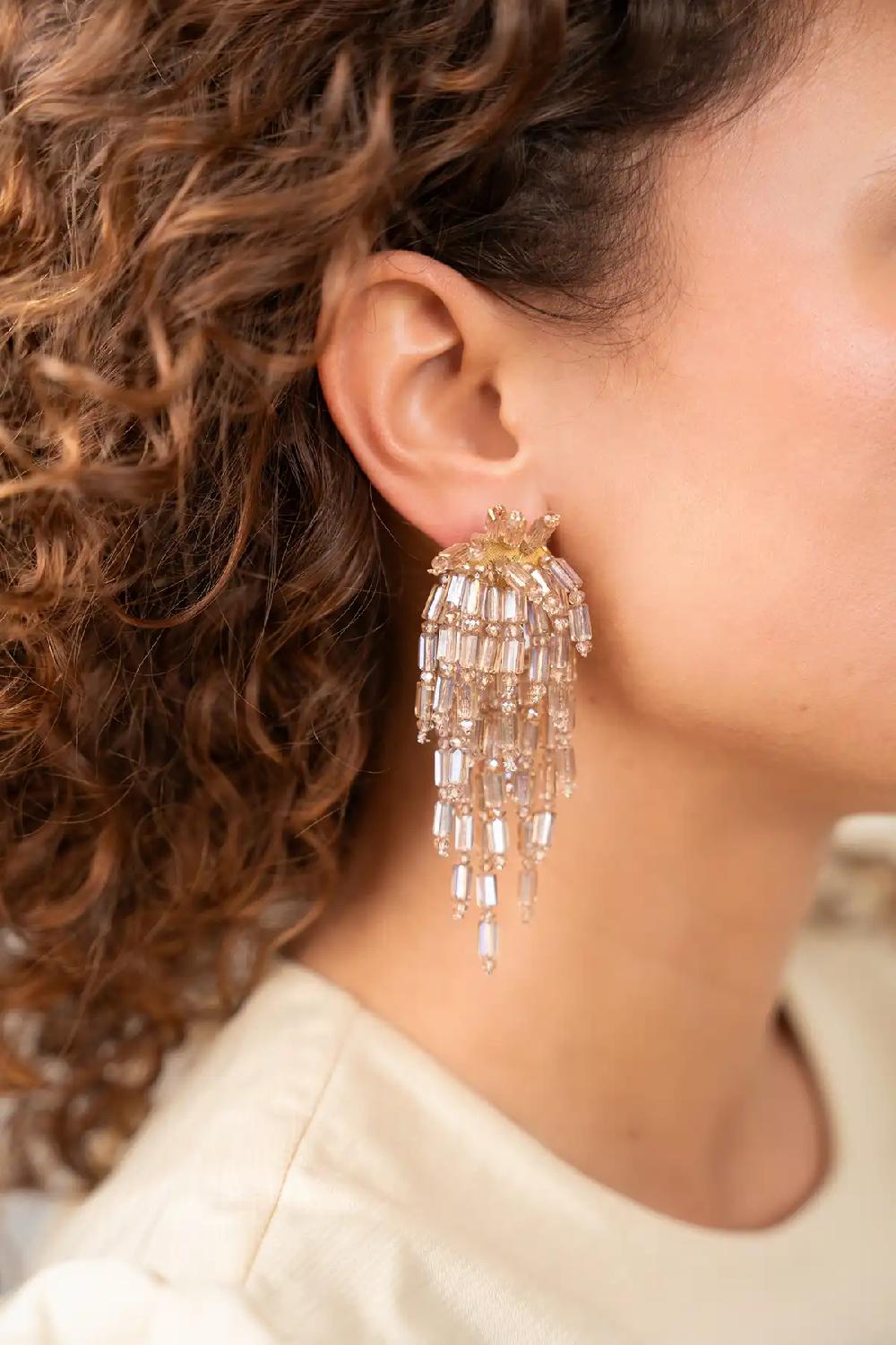 Lott. Gioielli Crystal Nude Oorbellen Laura Tube Waterfall L