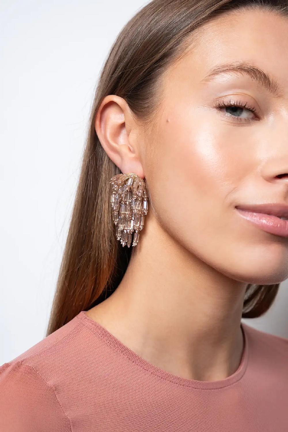 Lott. Gioielli Crystal Nude Oorbellen Laura Tube Waterfall M