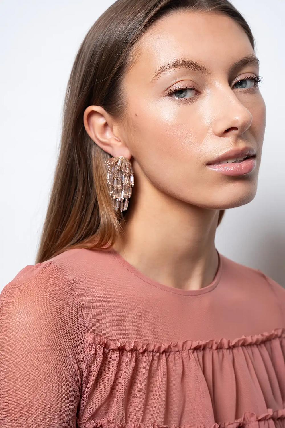 Lott. Gioielli Crystal Nude Oorbellen Laura Tube Waterfall M