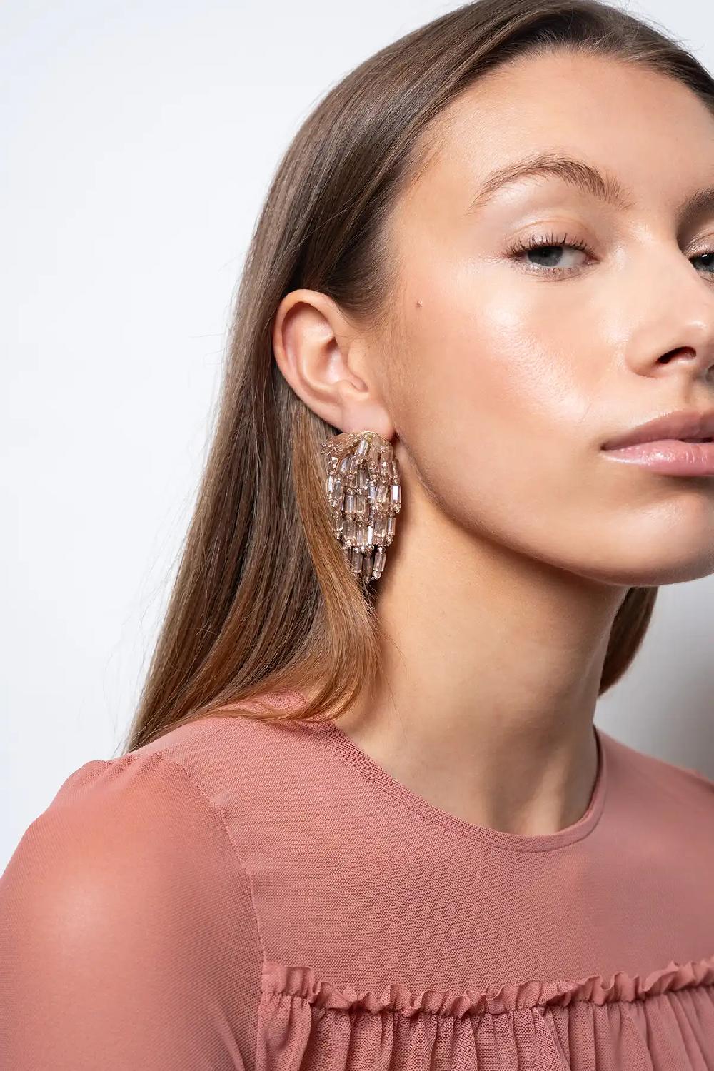 Lott. Gioielli Crystal Nude Oorbellen Laura Tube Waterfall M