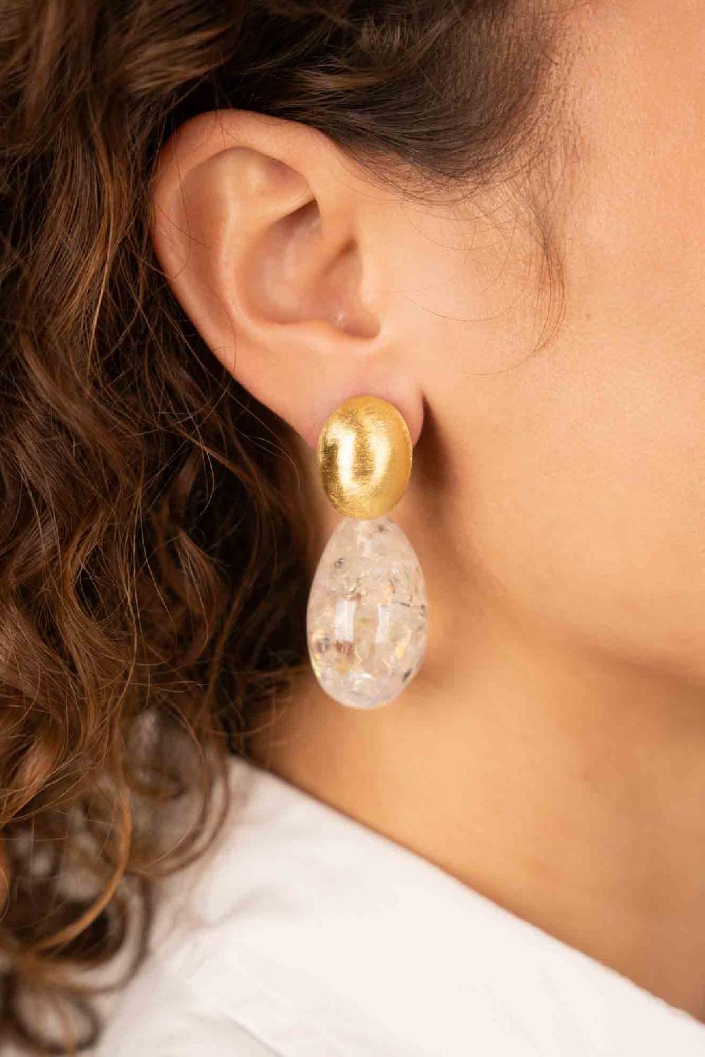 Lott. Gioielli Crystal Oorbellen Merel Ovaal Druppel