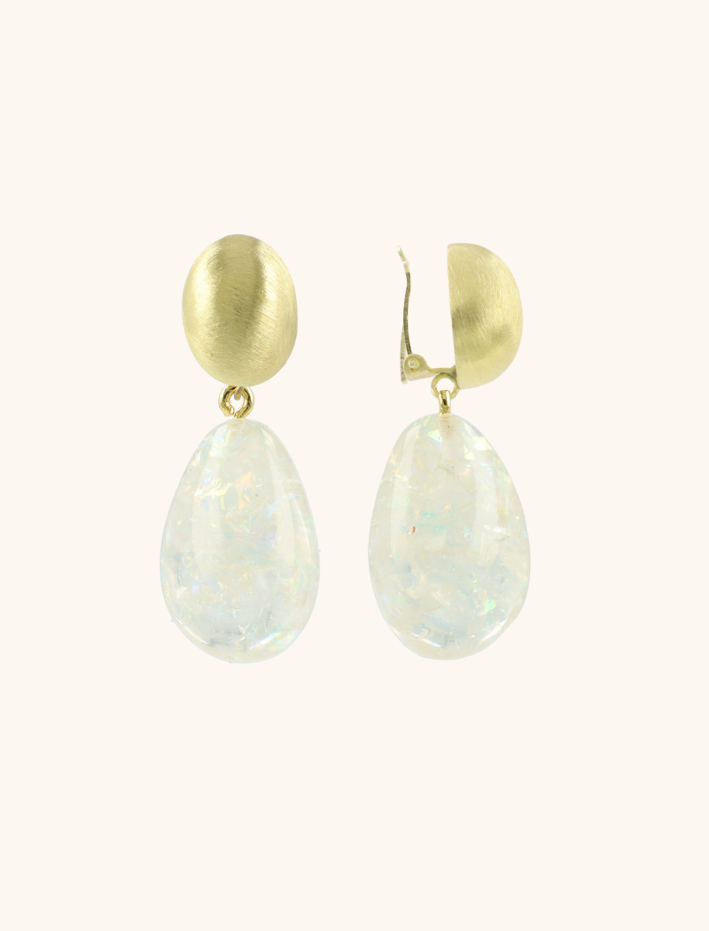 lott. gioielli Crystal Oorbellen Merel Ovaal Druppel Clip