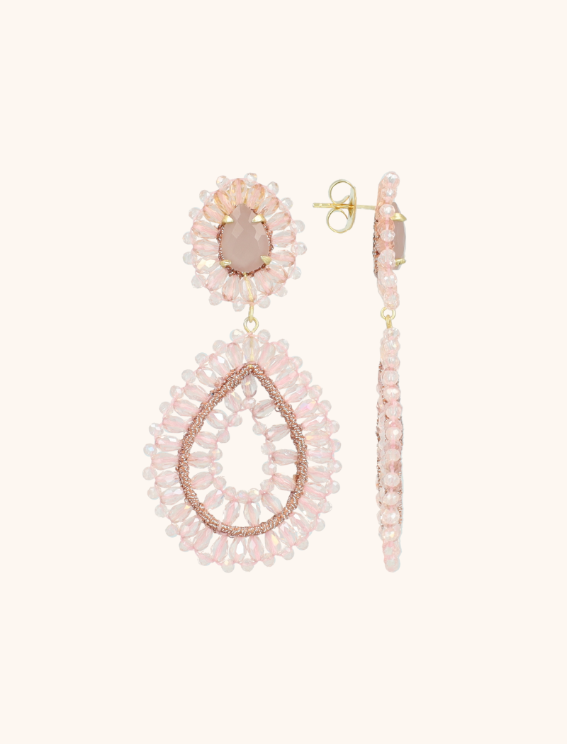 Lott. Gioielli Crystal Pink Oorbellen Apollo Double Drop S