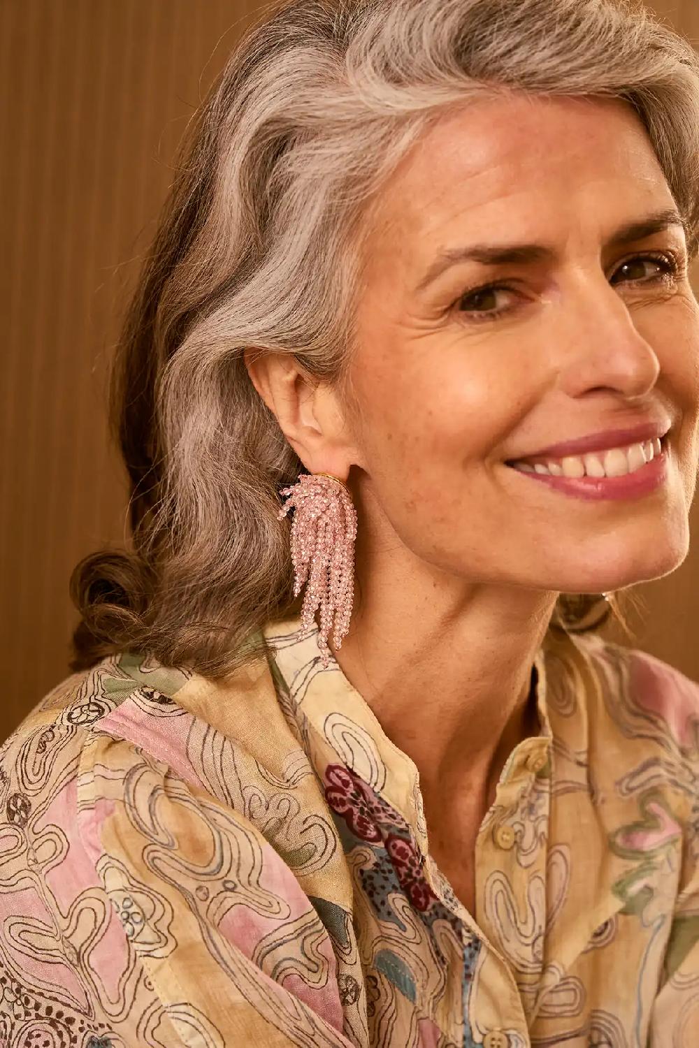 lott. gioielli Crystal Pink Oorbellen Babette Glassberry Waterfall L