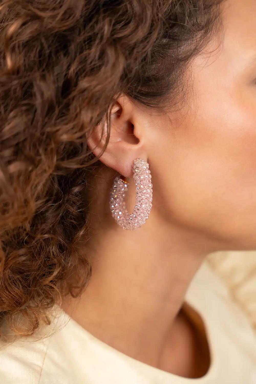 Lott. Gioielli Crystal Pink Oorbellen Ellis Glassberry Creole L