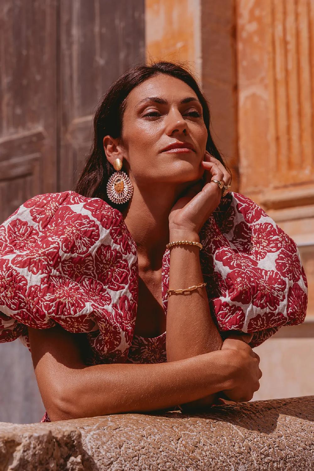 Lott. Gioielli Crystal Pink Oorbellen Lina Filled Drop With Stone