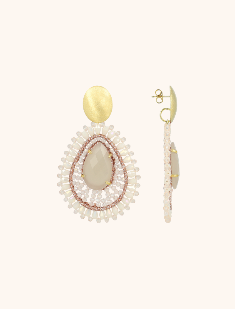 lott. gioielli Crystal Pink Oorbellen Lina Filled Drop with Stone