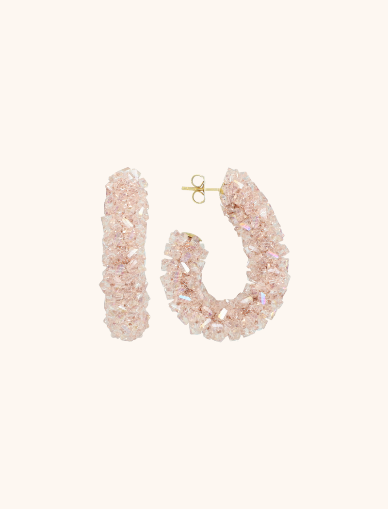 Lott. Gioielli Crystal Pink Oorbellen Pascalle Creole Raw