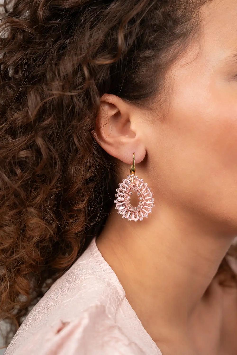 Lott. Gioielli Crystal Pink Oorbellen Robin Drop Crystal Small