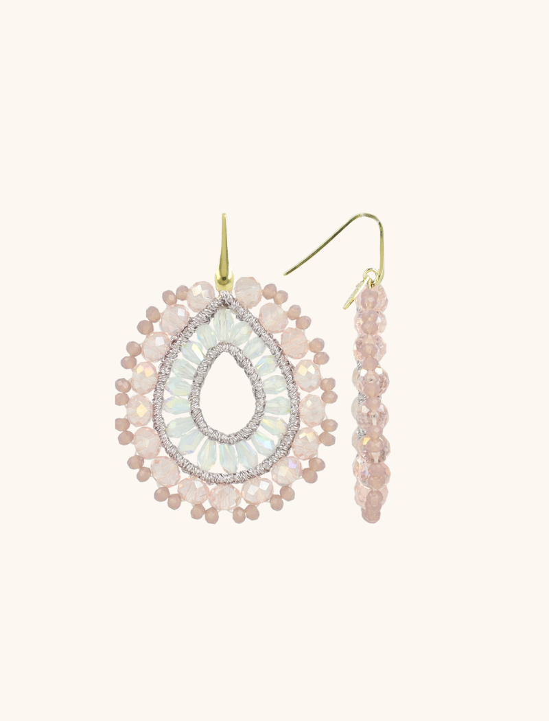 lott. gioielli Crystal Pink Oorbellen Vos Open Drop S