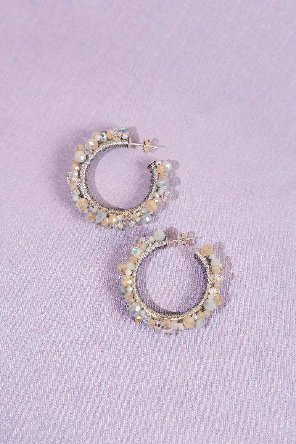 Lott. Gioielli Crystal Silver Oorbellen Brecht Urchin Creole