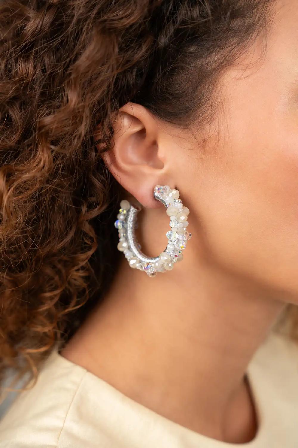 Lott. Gioielli Crystal Silver Oorbellen Brecht Urchin Creole