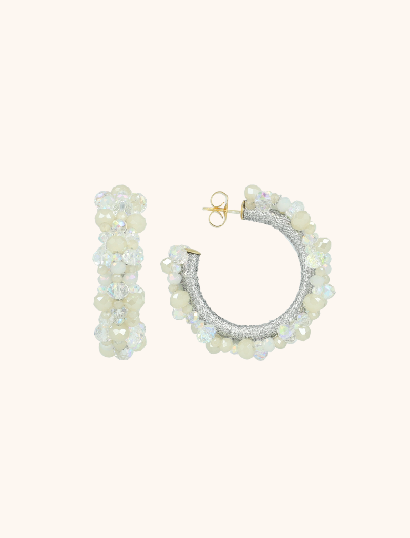 lott. gioielli Crystal Silver Oorbellen Brecht Urchin Creole