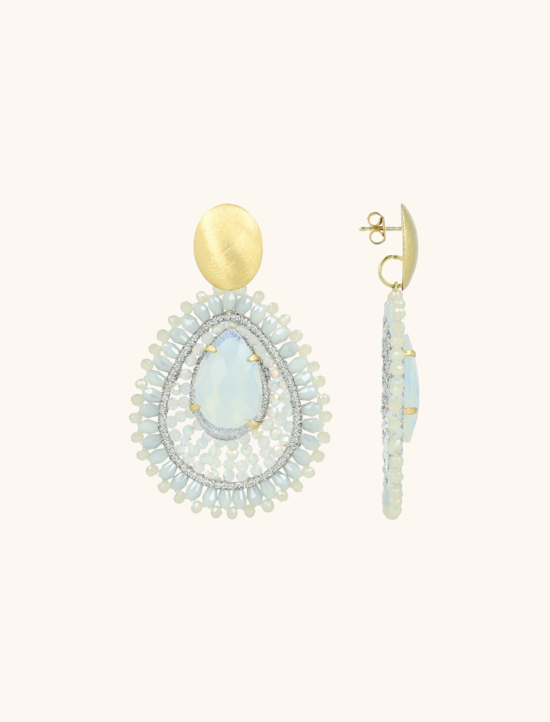 Lott. Gioielli Crystal Silver Oorbellen Lina Filled Drop With Stone