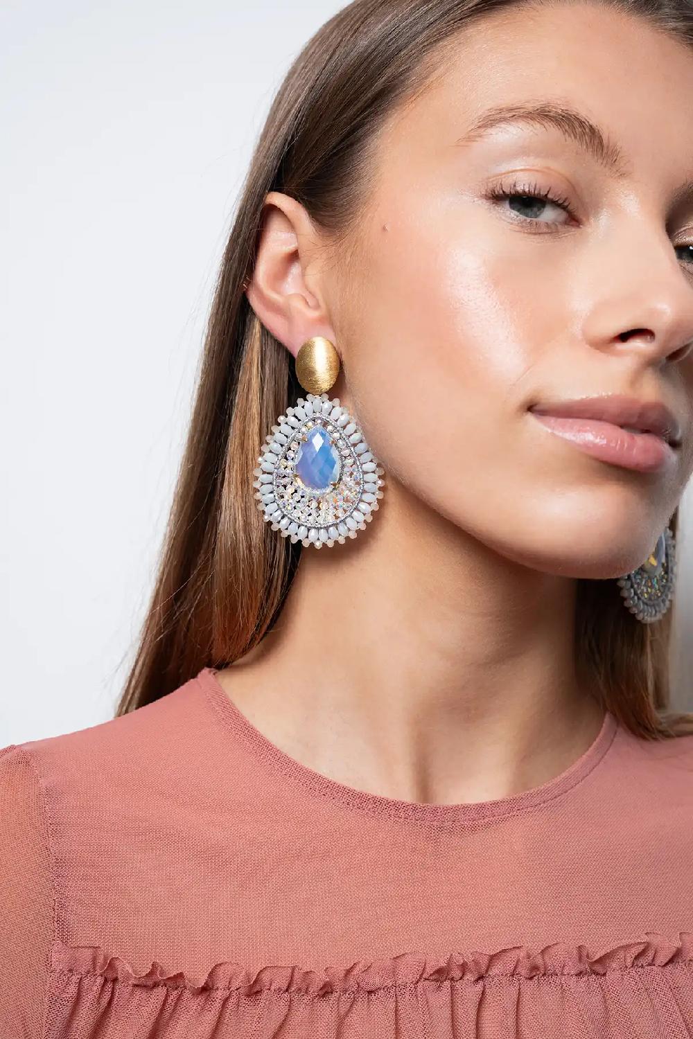 lott. gioielli Crystal Silver Oorbellen Lina Filled Drop with Stone