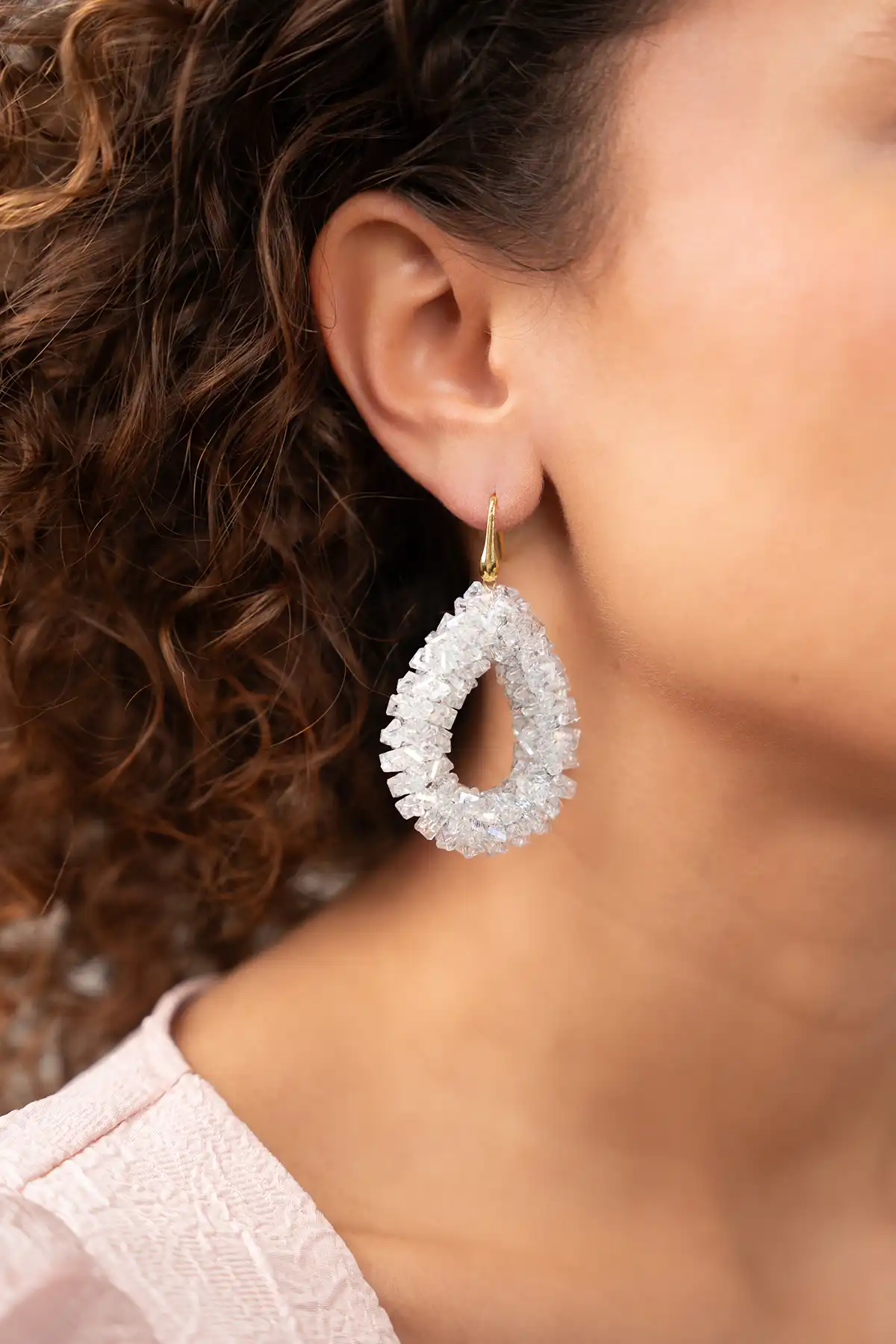 Lott. Gioielli Crystal Silver Oorbellen Marieke Drop L. Raw