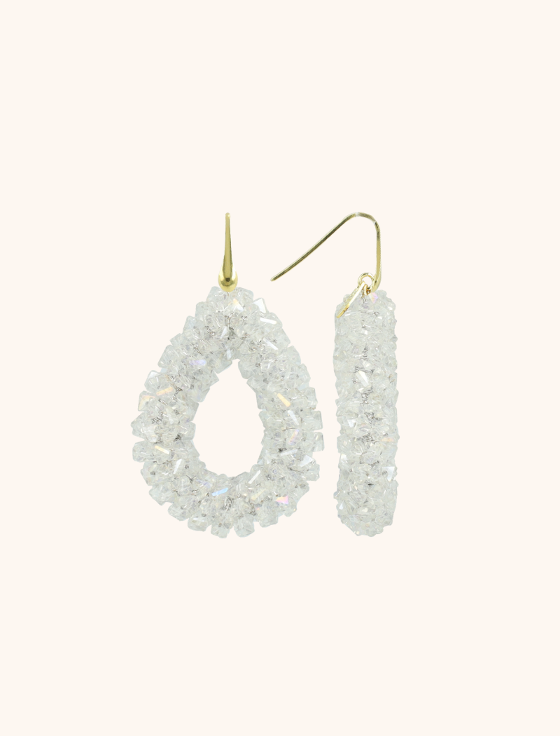 Lott. Gioielli Crystal Silver Oorbellen Marieke Drop L. Raw