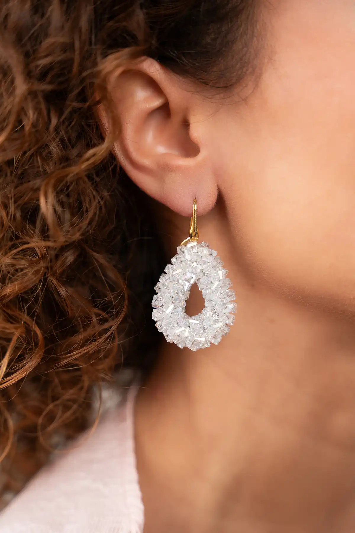 Lott. Gioielli Crystal Silver Oorbellen Marieke Drop S Raw