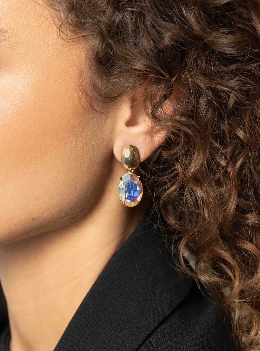 Lott. Gioielli Daan Oorbellen Ovaal Strass Pendant M Holo