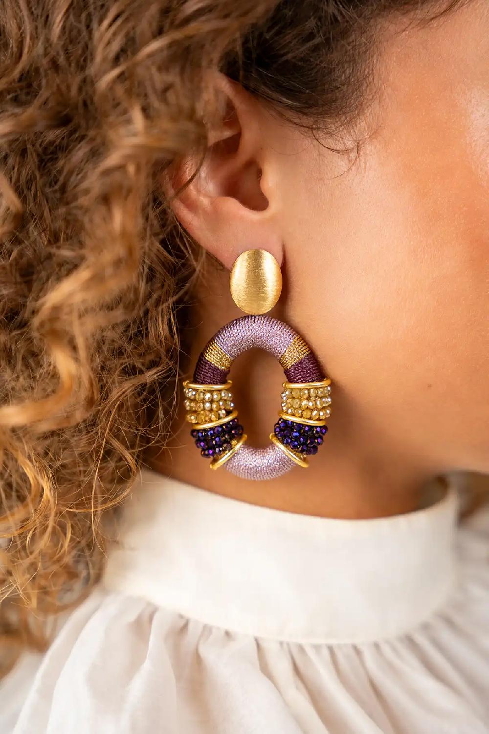 Lott. Gioielli Dark Lavender Oorbellen Elle Ovaal Deluxe L