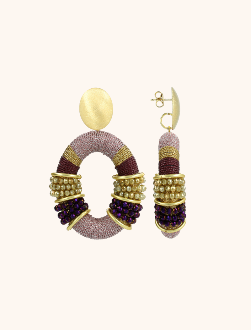 lott. gioielli Dark Lavender Oorbellen Elle Ovaal Deluxe L