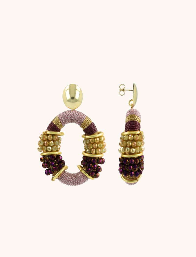 lott. gioielli Dark Lavender Oorbellen Elle Ovaal Deluxe M