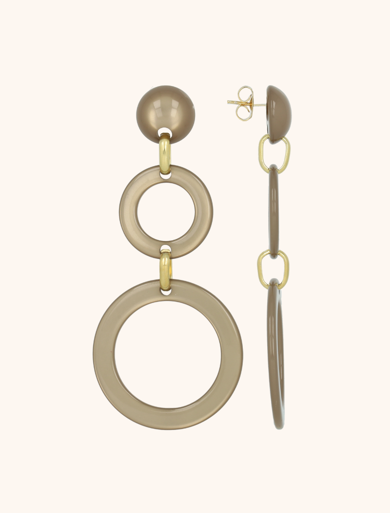 lott. gioielli Dark Nude Oorbellen Hanne Tripe Circle L