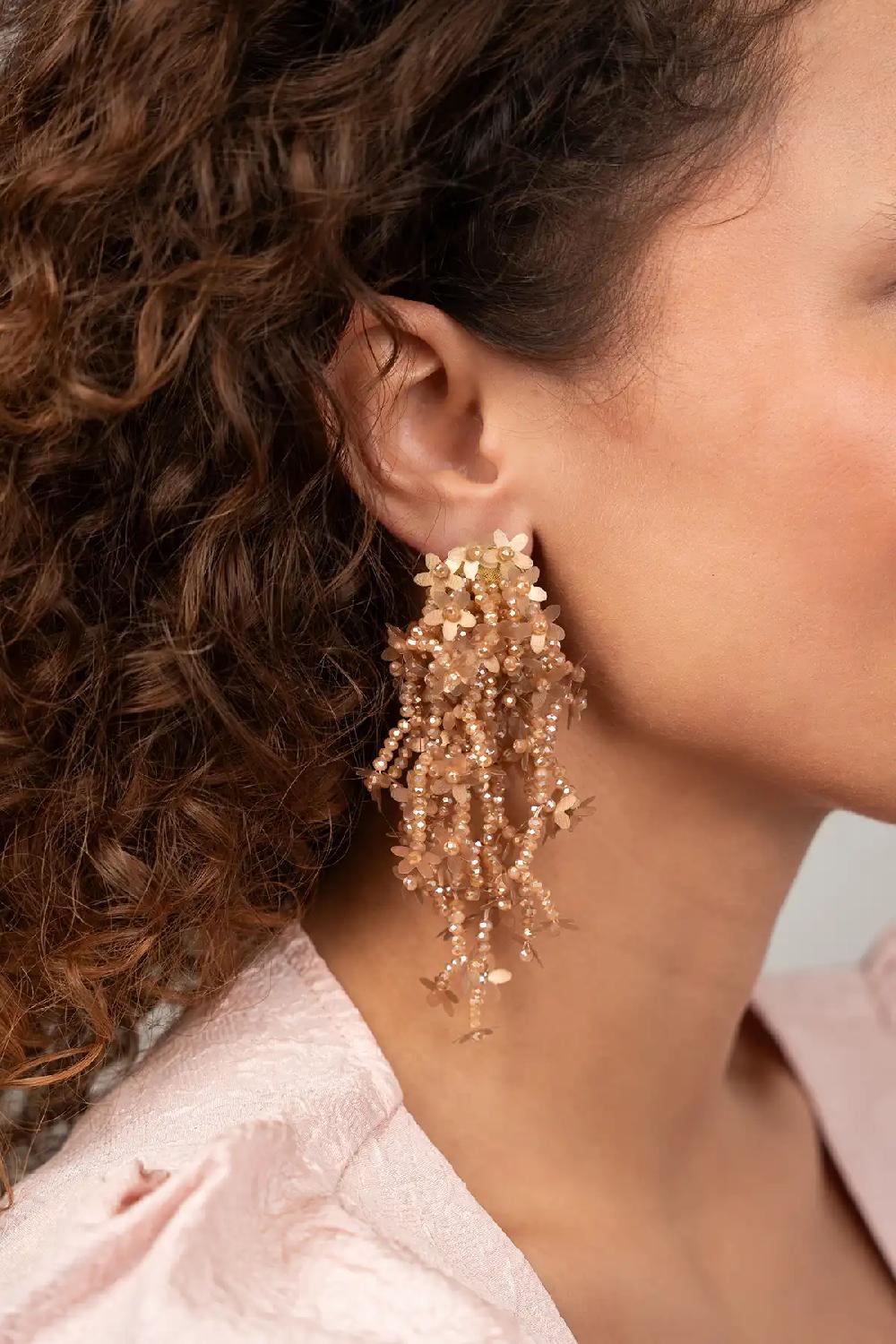 Lott. Gioielli Dark Nude Oorbellen Lilly Flower Strings L