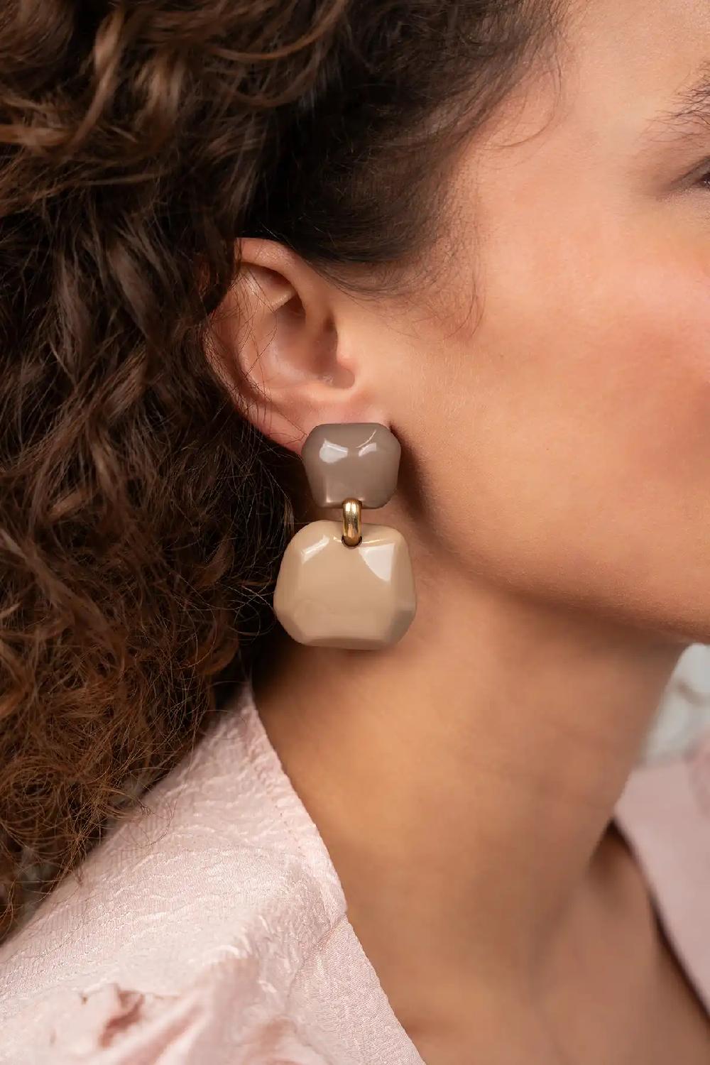 Lott. Gioielli Dark Nude/Taupe Oorbellen Lyra Double M