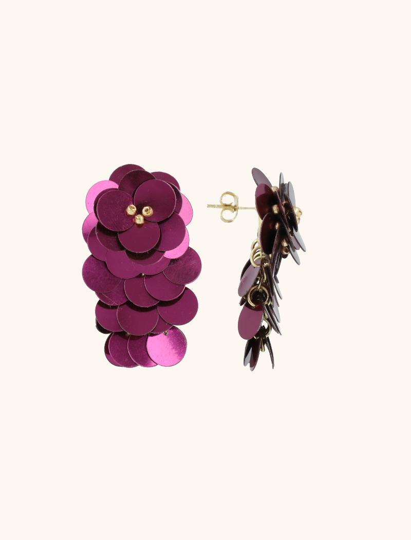 Lott. Gioielli Dark Vioalet Sequin Oorbellen Waterfall M