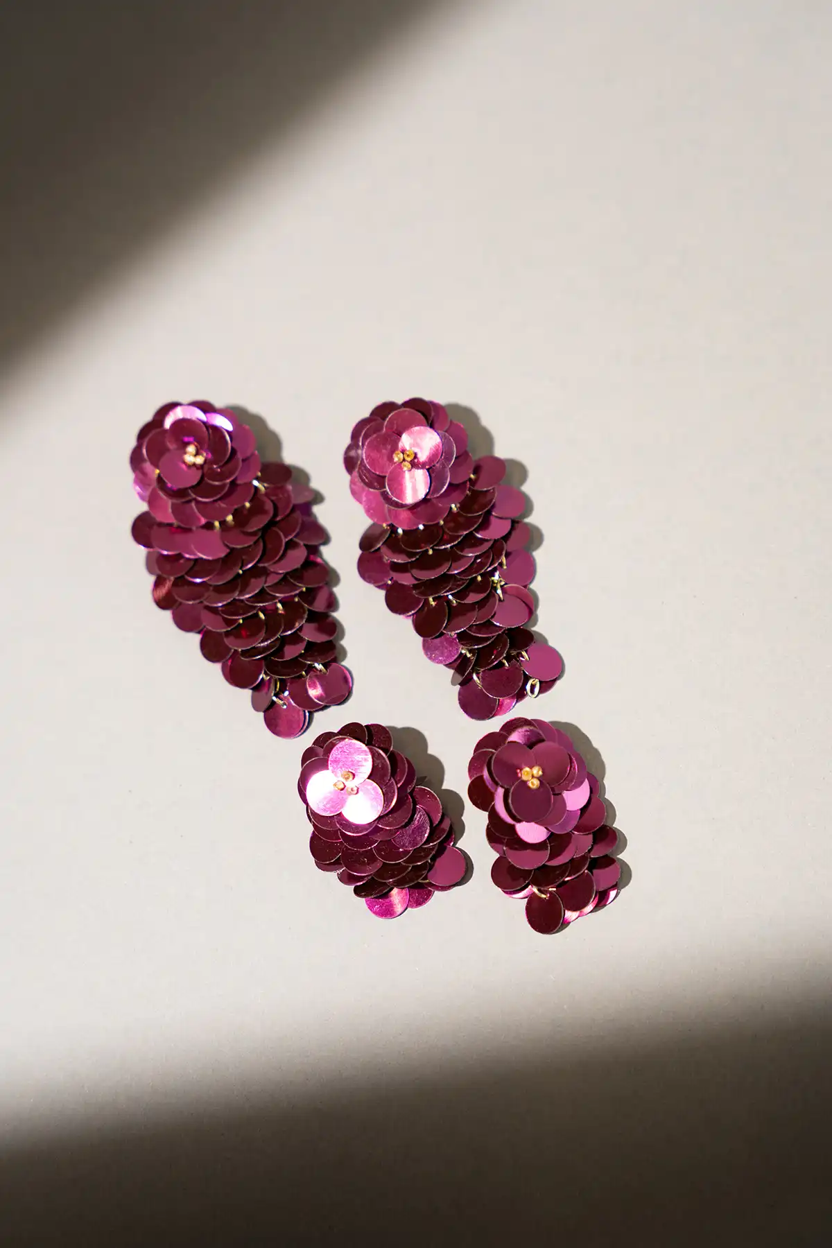 Lott. Gioielli Dark Violet Sequin Oorbellen Waterfall L