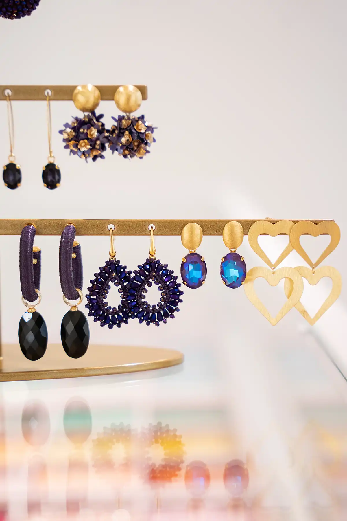 Lott. Gioielli Deep Purple/Black Oorbellen Evy Creeol Ovaal