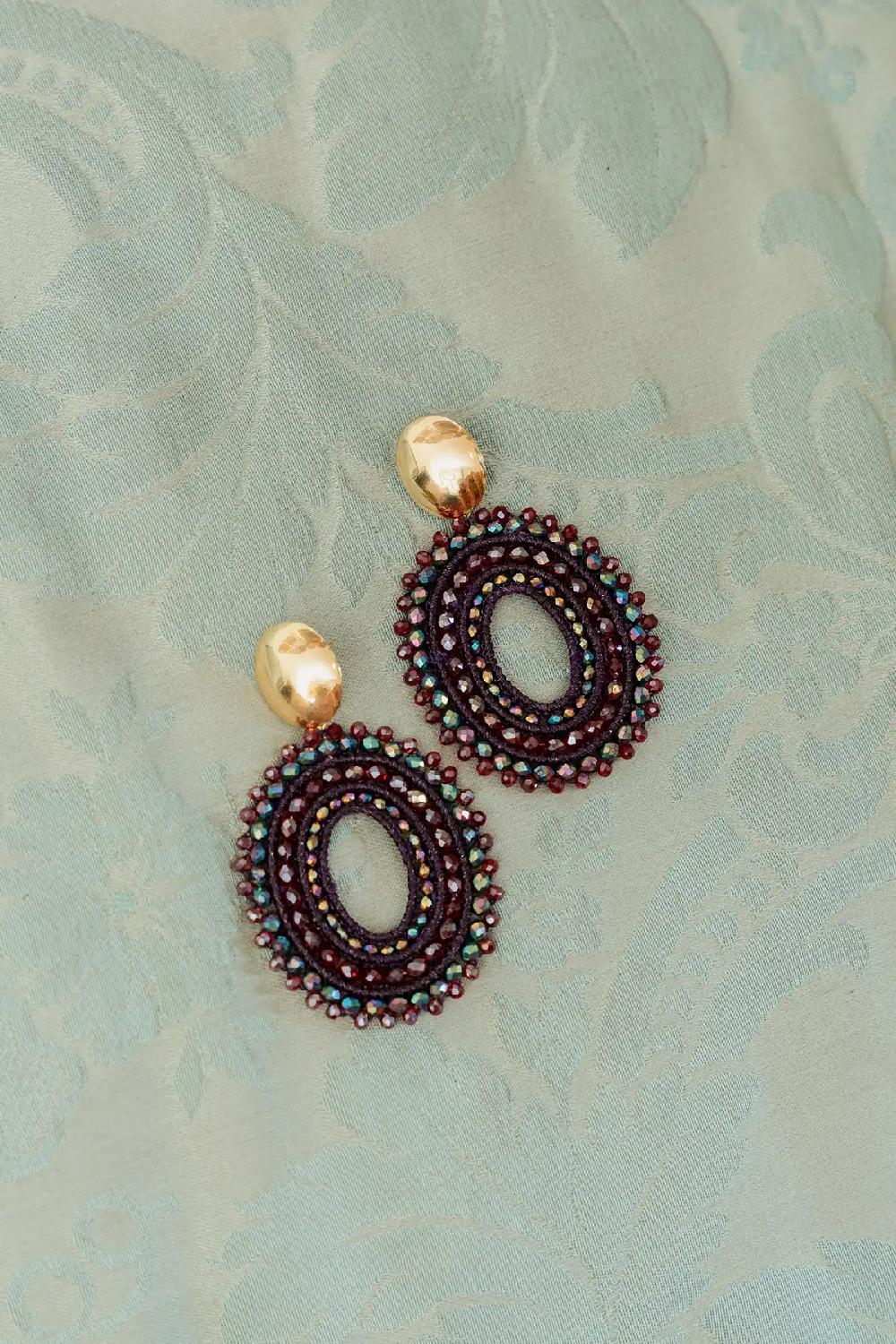 Lott. Gioielli Disco Purple/Red Oorbellen Lieke Ovaal L