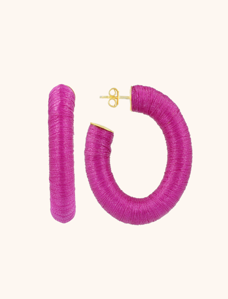 lott. gioielli Donker fuchsia oorbellen Amara creool ovaal L