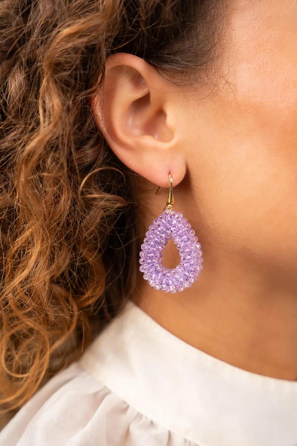 Lott. Gioielli Donker Lavendel Oorbellen Berry Druppel S