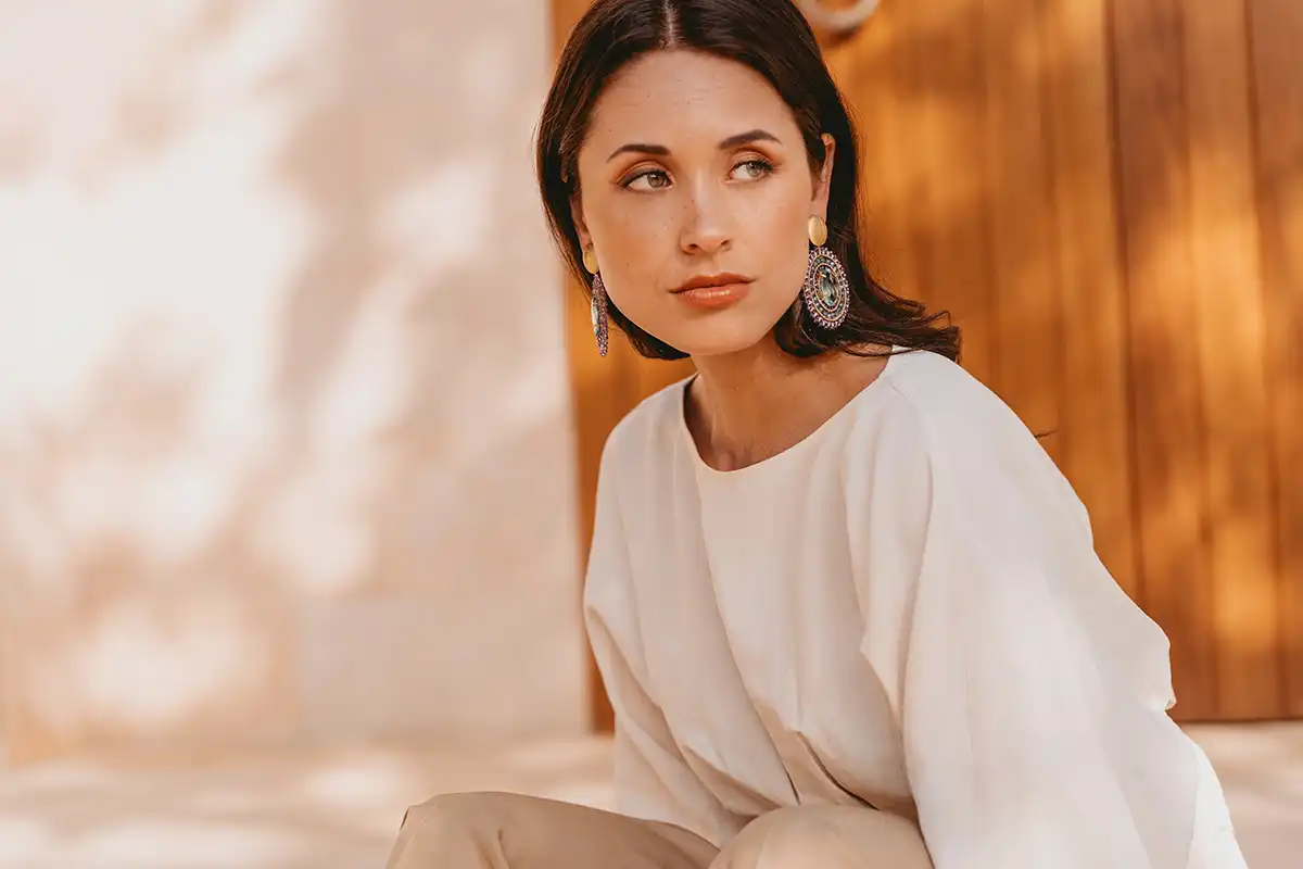 Lott. Gioielli Donker Lavendel Salie Oorbellen Jamie Filled Oval 3 Ringen Met Steen L Clip