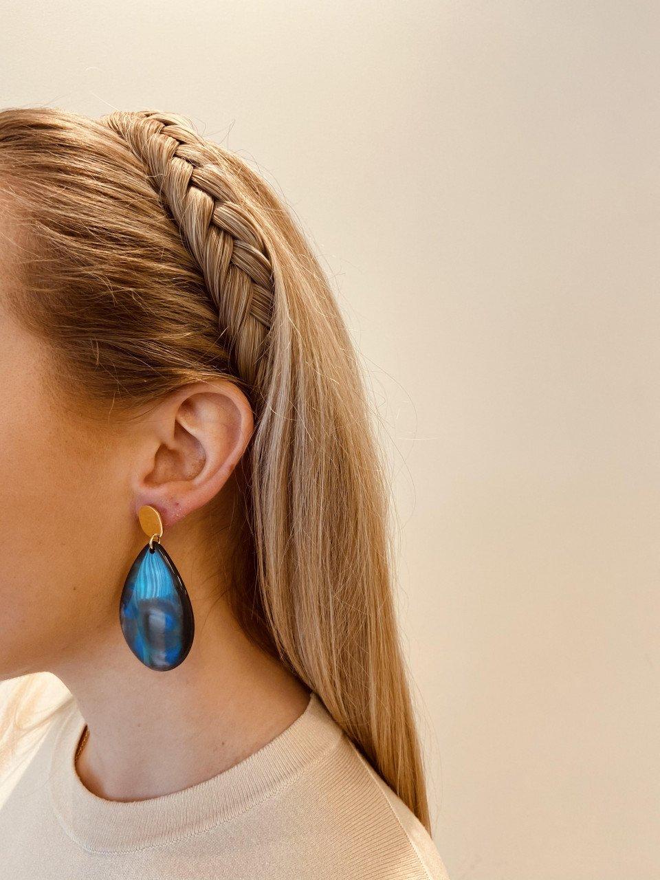 Lott. Gioielli Donker Olie Resin Druppel L Oorbellen