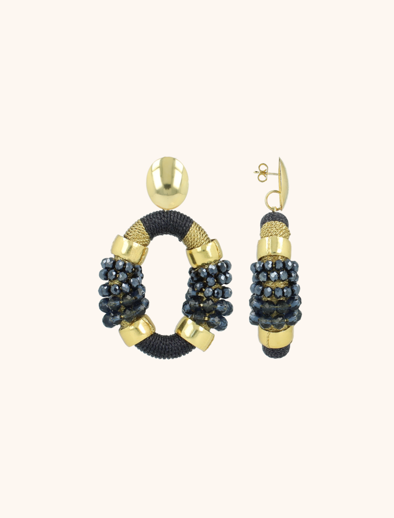 lott. gioielli Elemental Blue Oorbellen Caroline Combi Oval M Premium