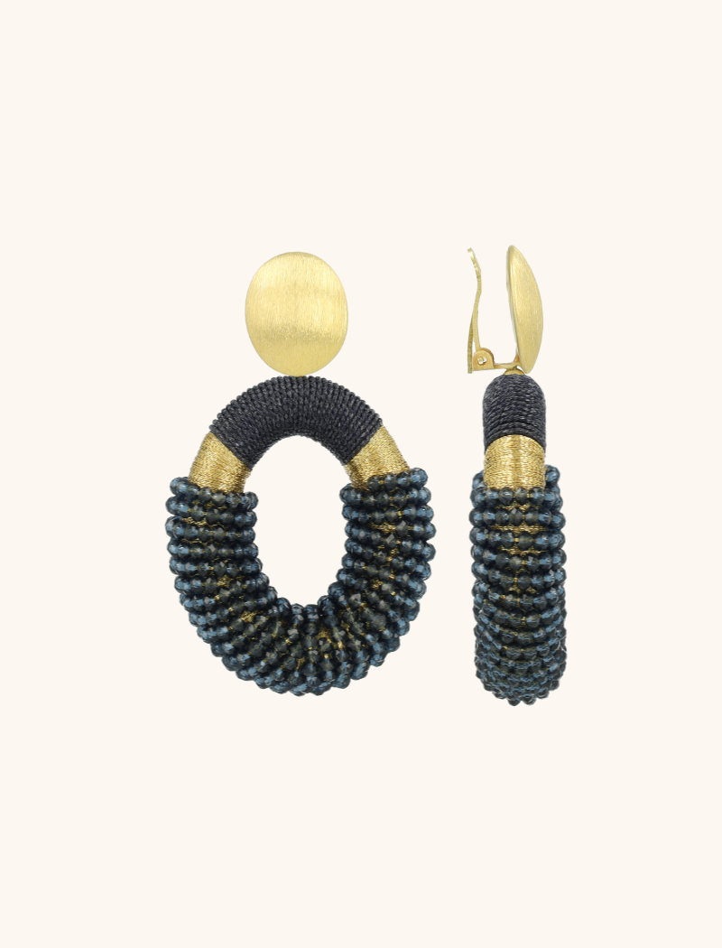 Lott. Gioielli Elemental Blue Oorbellen Yara Combi Oval L Clip