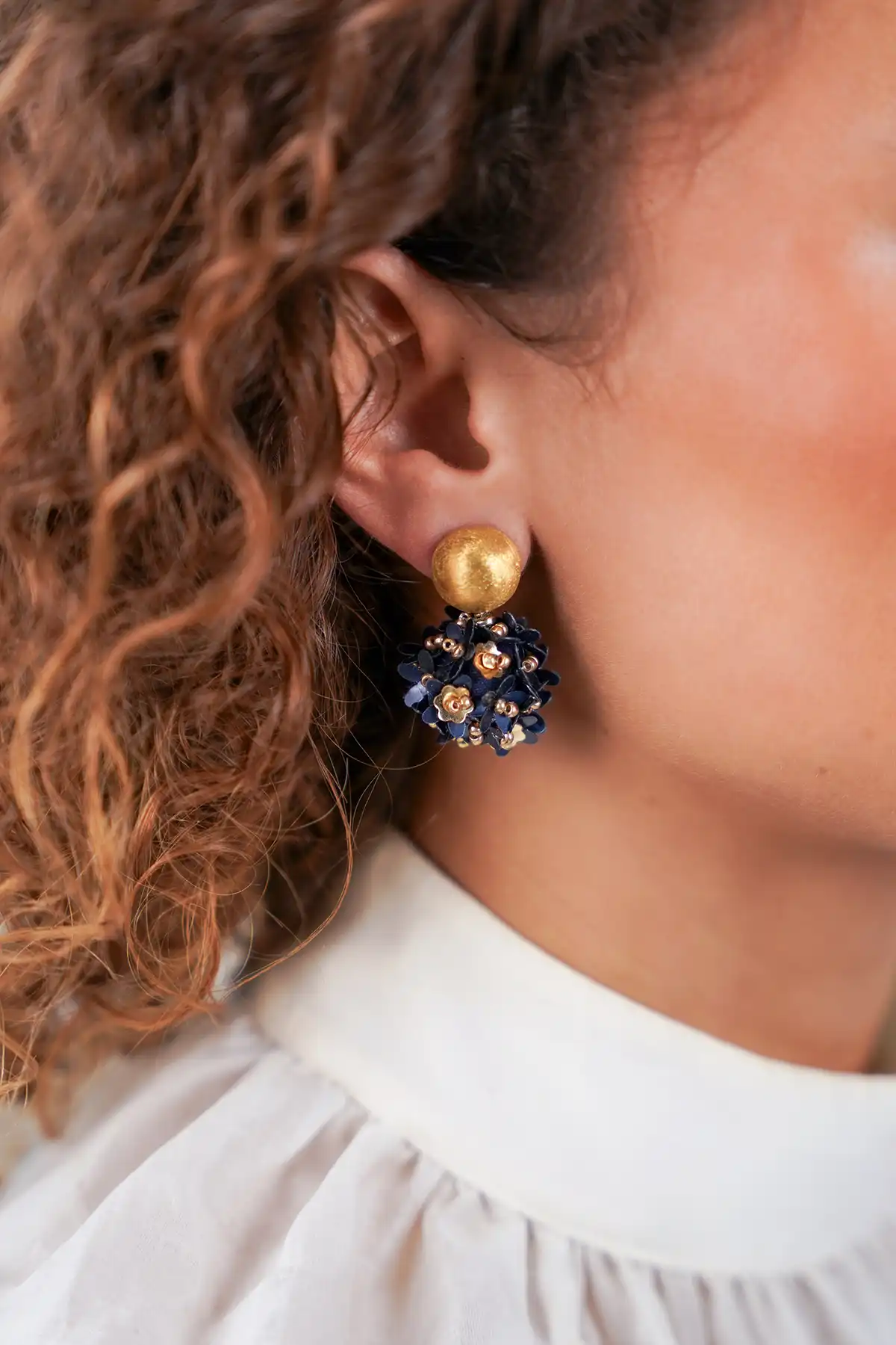 Lott. Gioielli Elemental Blue Sequin Oorbellen Daisy Globe S