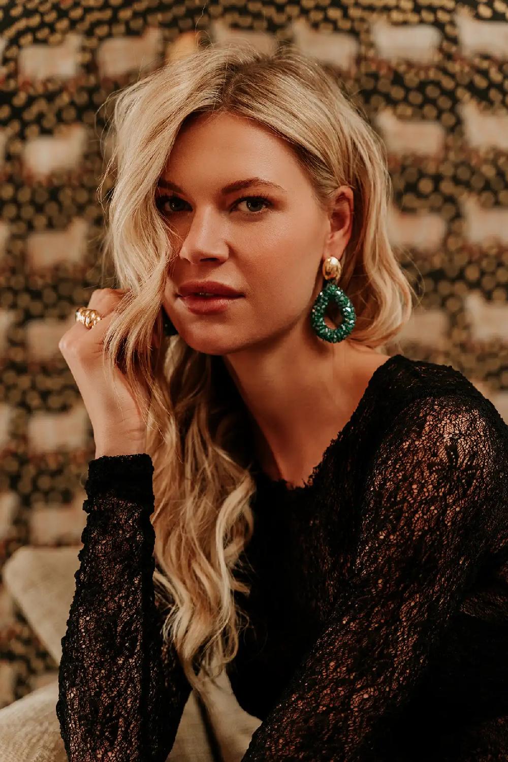 Lott. Gioielli Emerald Oorbellen Marieke Druppel L Raw Clip