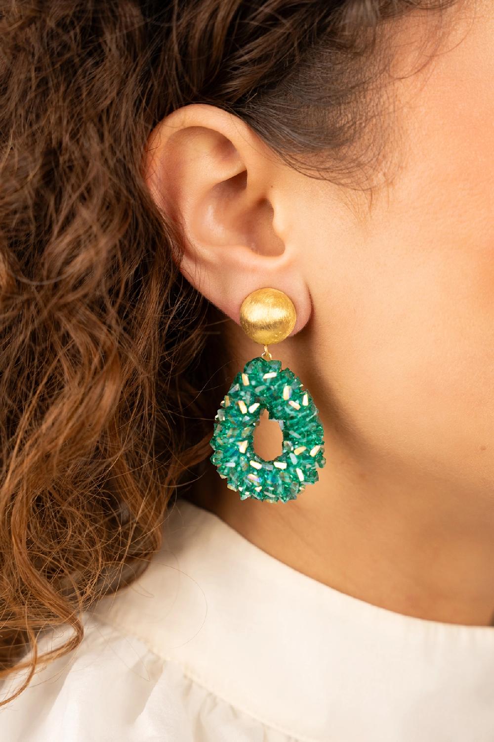 Lott. Gioielli Emerald Oorbellen Marieke Druppel S Raw Clip