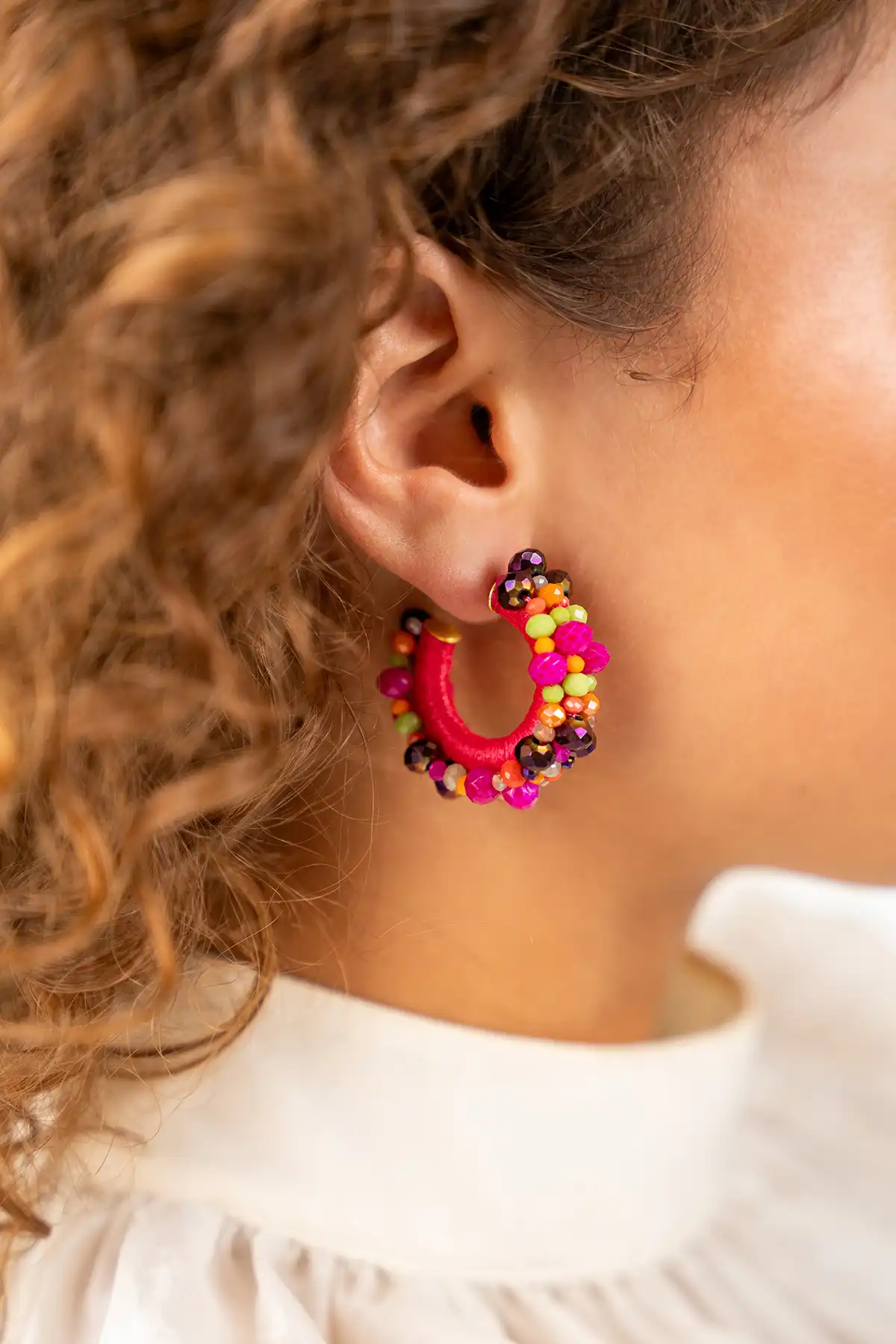 Lott. Gioielli Fall Multi Mix Oorbellen Brecht Urchin Creole Irregular Stones S