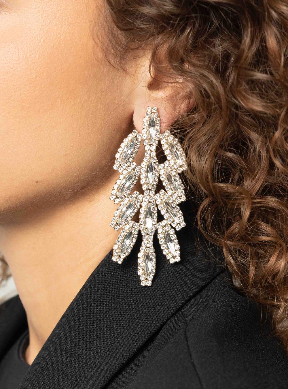 Lott. Gioielli Fieve Oorbellen Marquise Waterval L Kristal